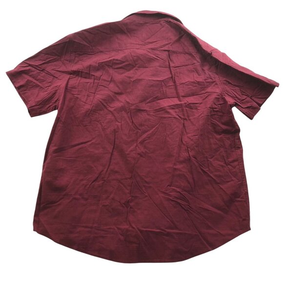 Coofandy Mens Shirt Size XXL Short Sleeve Button Up Shirt Red Classic Casual - Picture 2 of 9